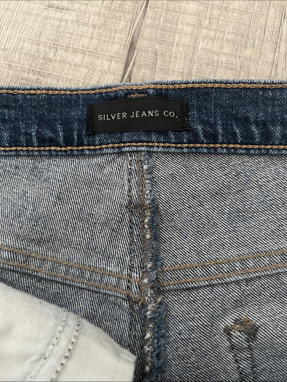 Silver Jeans Dark Blue Distressed Denim Shorts - Picture 3 of 3